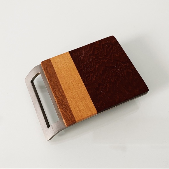 Solidio Hand Crafted Wood Belt Buckle NWOT - Picture 2 of 4